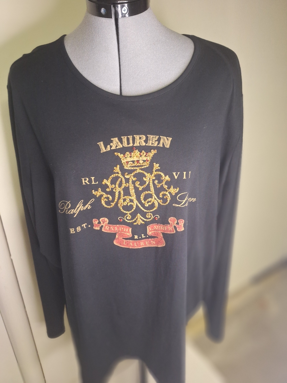 NWT Ralph Lauren Black Longsleeved T Shirt                 Size 3X